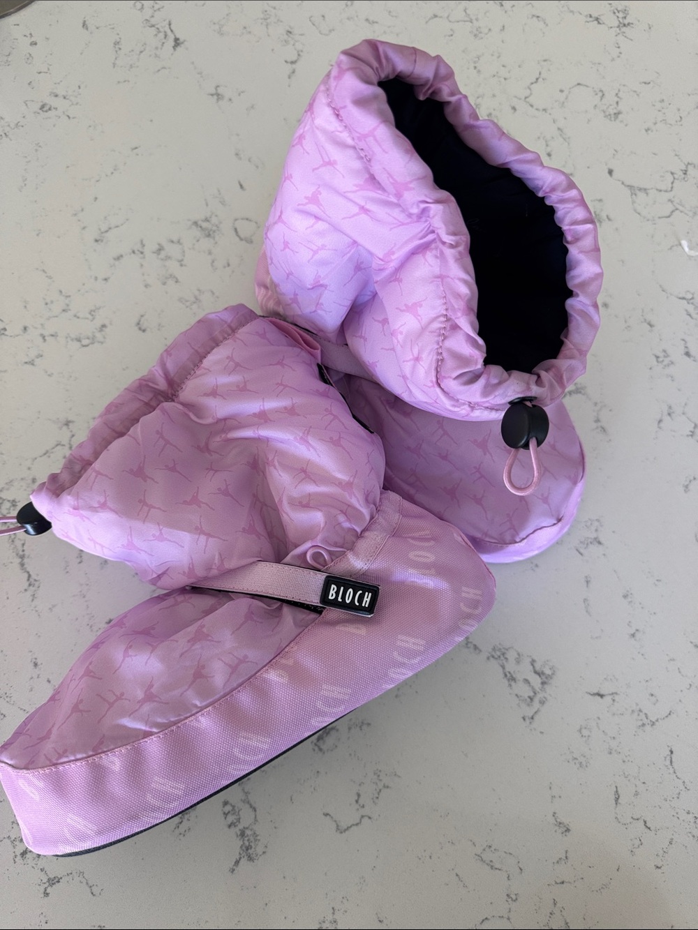 Bloch Kids Lavender Pink Quilted Dance Booties with Drawcord